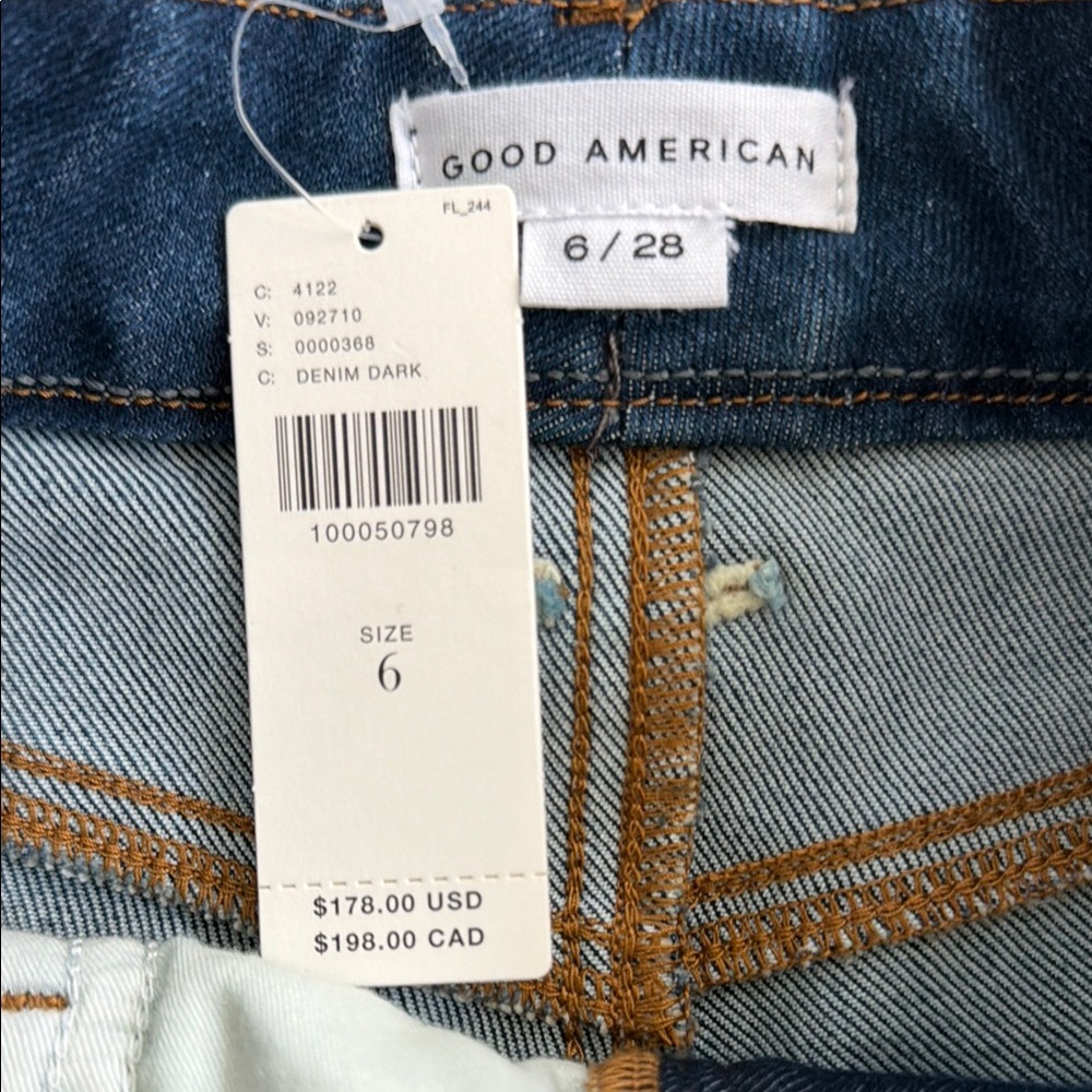 Good American Good Waist palazzo crop Dark Blue Women’s Jeans - Picture 5 of 6